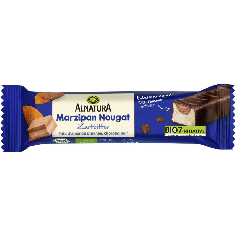 Alnatura BIO Hořká čokoláda s marcipánovo-nugátovou náplní