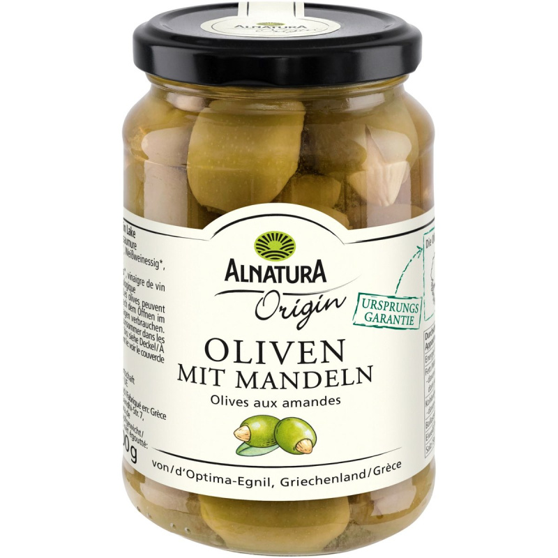 Alnatura BIO Zelené olivy s mandlemi