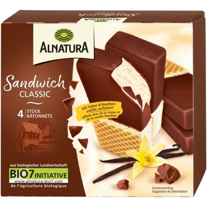 Alnatura BIO Vanilková zmrzlina v oplatce multipack 4×110 ml