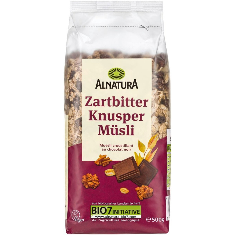 Alnatura BIO müsli s křupinkami a hořkou čokoládou