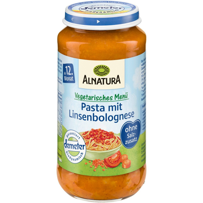Alnatura BIO Špagety se zeleninovou omáčkou a čočkou