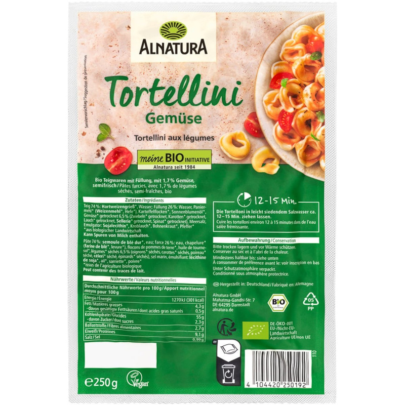 Alnatura BIO Zeleninové tortellini
