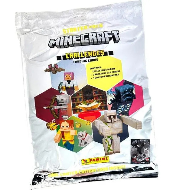 Minecraft sběratelské karty série 4 „Challenges“ – startovací balíček