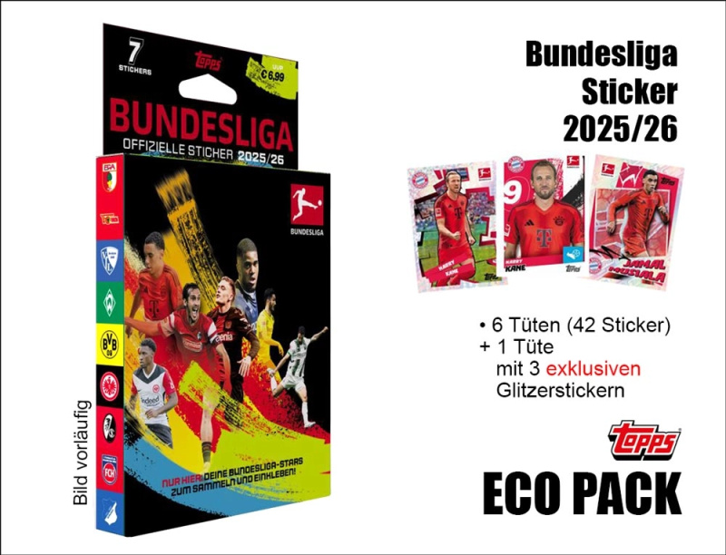 Topps Bundesliga samolepky 2025/2026 eco pack