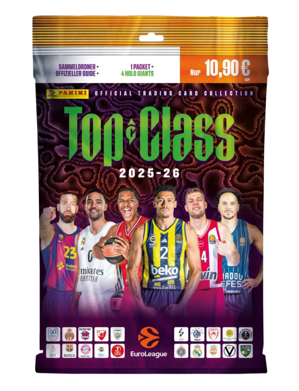 Panini Euroleague Top Class 2025/26 sběratelská kolekce karet – startovací set