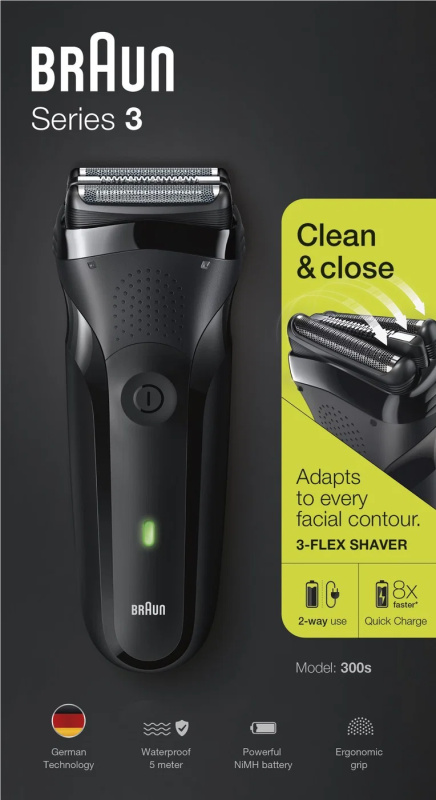 Braun Series 3 300 elektrický holicí strojek Black 1 ks