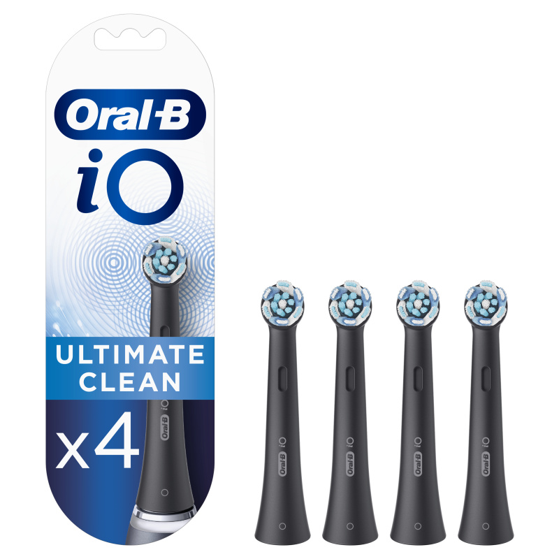 Oral-B iO Ultimate Clean Černé Kartáčkové Hlavy, Balení 4 ks