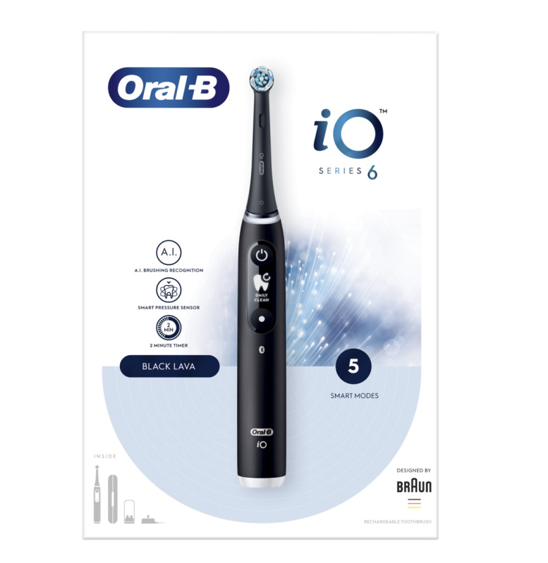 Oral B iO6 elektrický zubní kartáček s pouzdrem Black Onyx