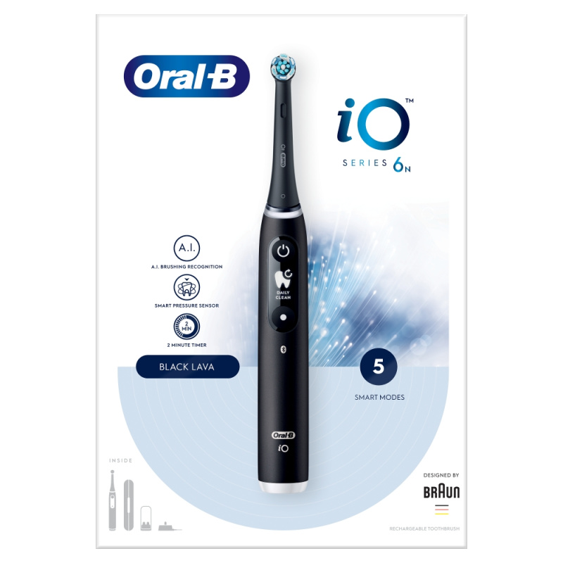 Oral B iO6 elektrický zubní kartáček s pouzdrem Black Onyx
