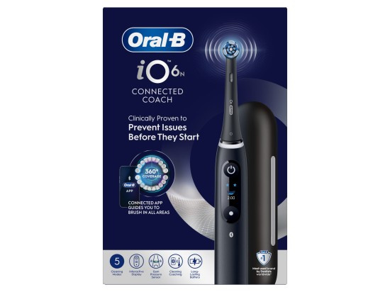 Oral B iO6 elektrický zubní kartáček s pouzdrem Black Onyx