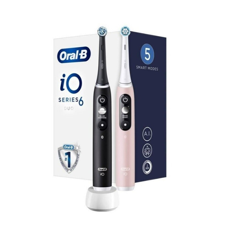Oral B iO6 elektrický zubní kartáček DUO Black & Pink Sand 2 ks