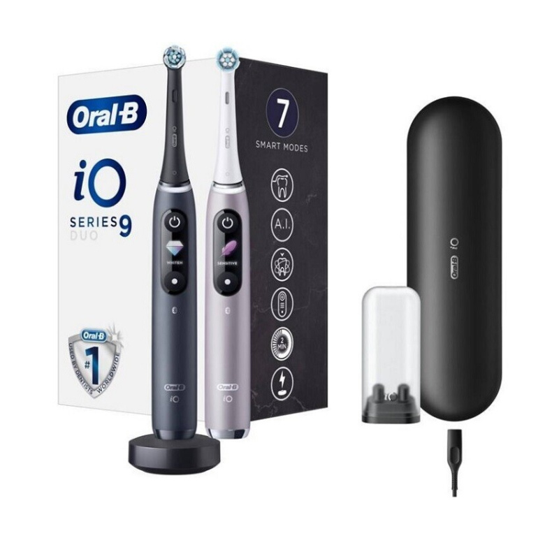 Oral B iO9 elektrický zubní kartáček DUO Black Onyx & Rose Quartz 2 ks