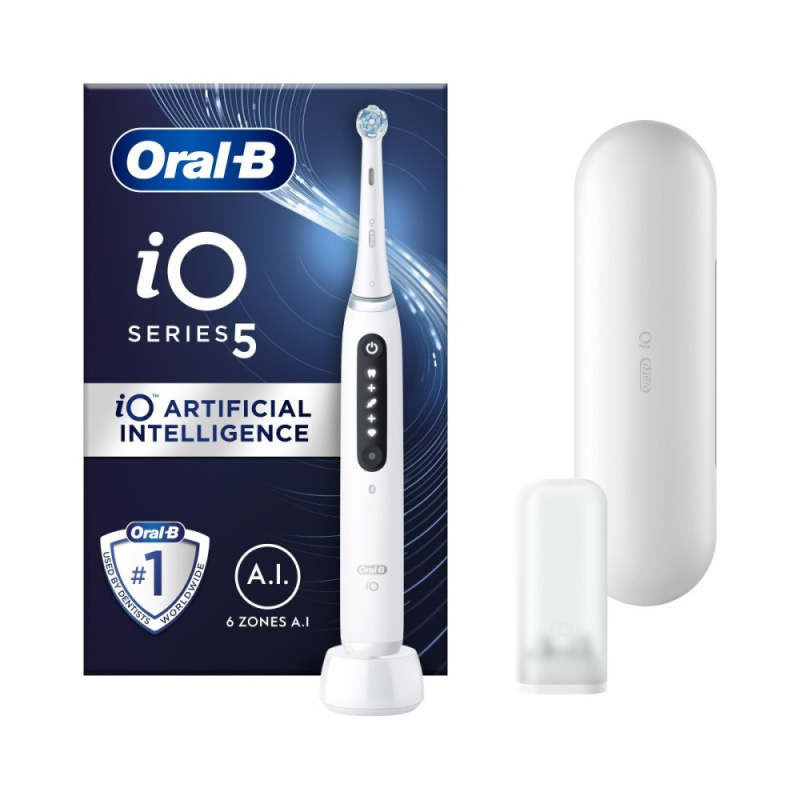 Oral B iO5 elektrický zubní kartáček s pouzdrem Quite White 1 ks