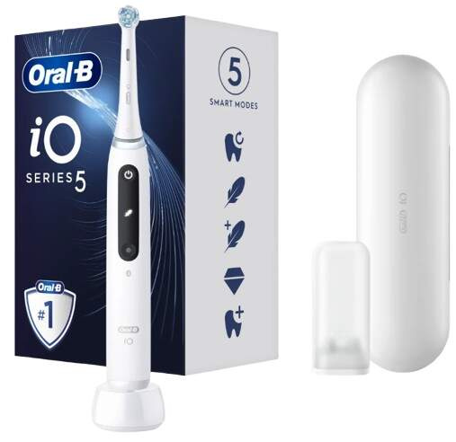 Oral B iO5 elektrický zubní kartáček s pouzdrem Quite White 1 ks