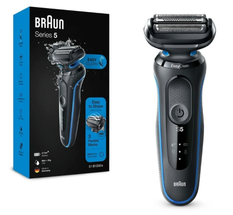 Holicí strojek Braun Series 5 51-B1000S SW/BL / modrá Varianta: ivi1