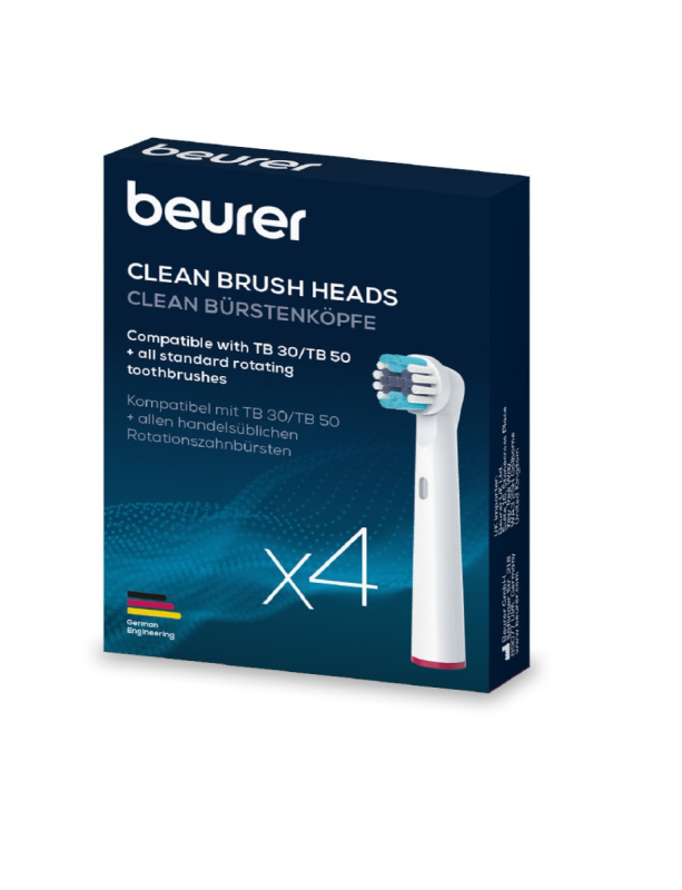 BEURER TB4 Clean náhradní hlavice pro zubní kartáček for Beurer TB30/50 4 ks