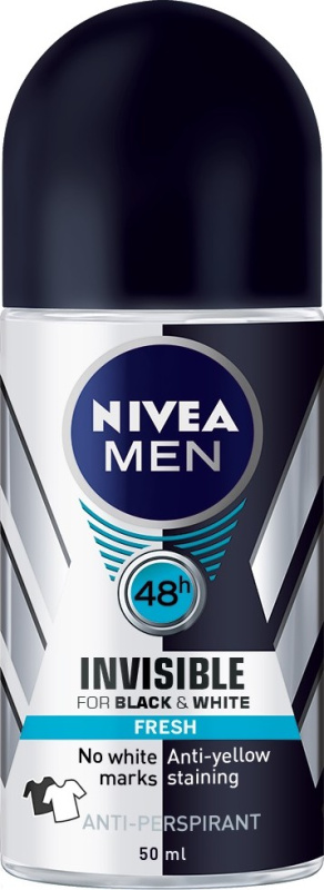 NIVEA Men Black & White Invisible Fresh Kuličkový antiperspirant 50 ml