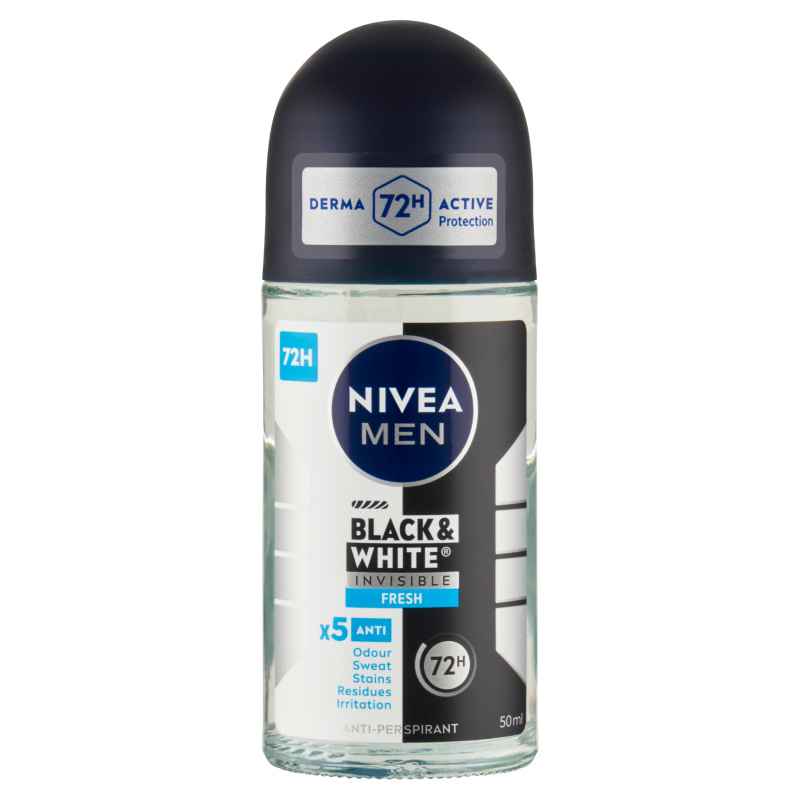 NIVEA Men Black & White Invisible Fresh Kuličkový antiperspirant 50 ml