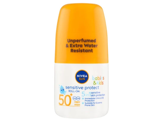 Nivea SUN Sensitive OF50+ dětské opalovací mléko roll-on 50 ml