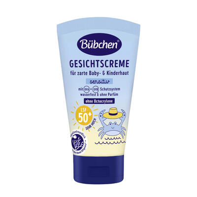 Bübchen Sensitive Sun Protection Face Cream SPF 50+ ochranný krém na obličej pro děti SPF 50+ 6 m+ 50 ml