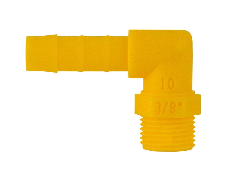 Šroubovací spojka 90° pro 10mm hadici 3/8''