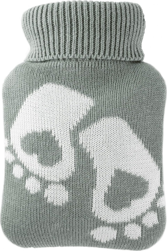 HUGO-FROSCH Dětský termofor Hugo Frosch Classic MINI s pleteným obalem - chodidla, zelený