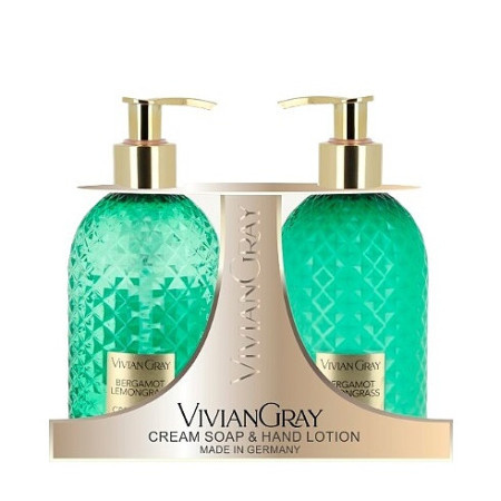 Vivian Gray Gemstone Bergamot & Lemongras dárková sada na ruce 2x300 ml