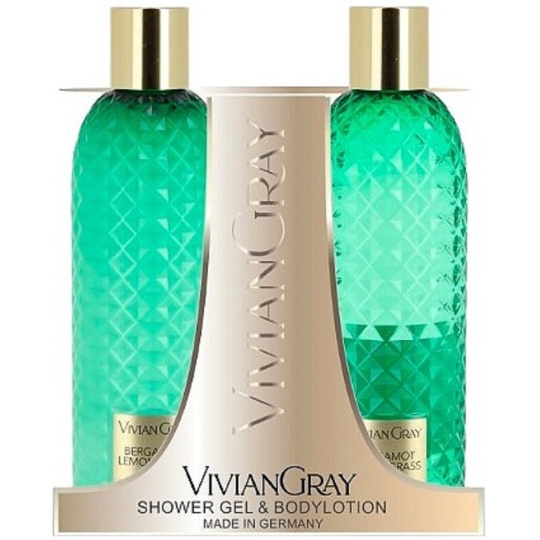 Vivian Gray Gemstone Bergamot & Lemongras dárková sada na tělo 2x300 ml