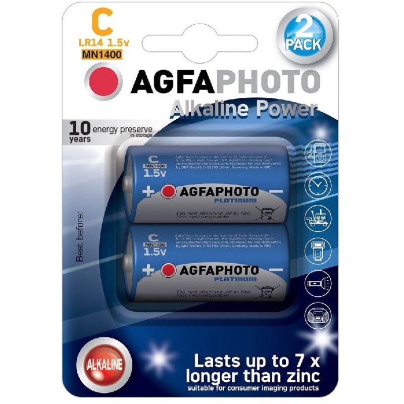 AgfaPhoto Power alkalická baterie LR14 C blistr 2ks