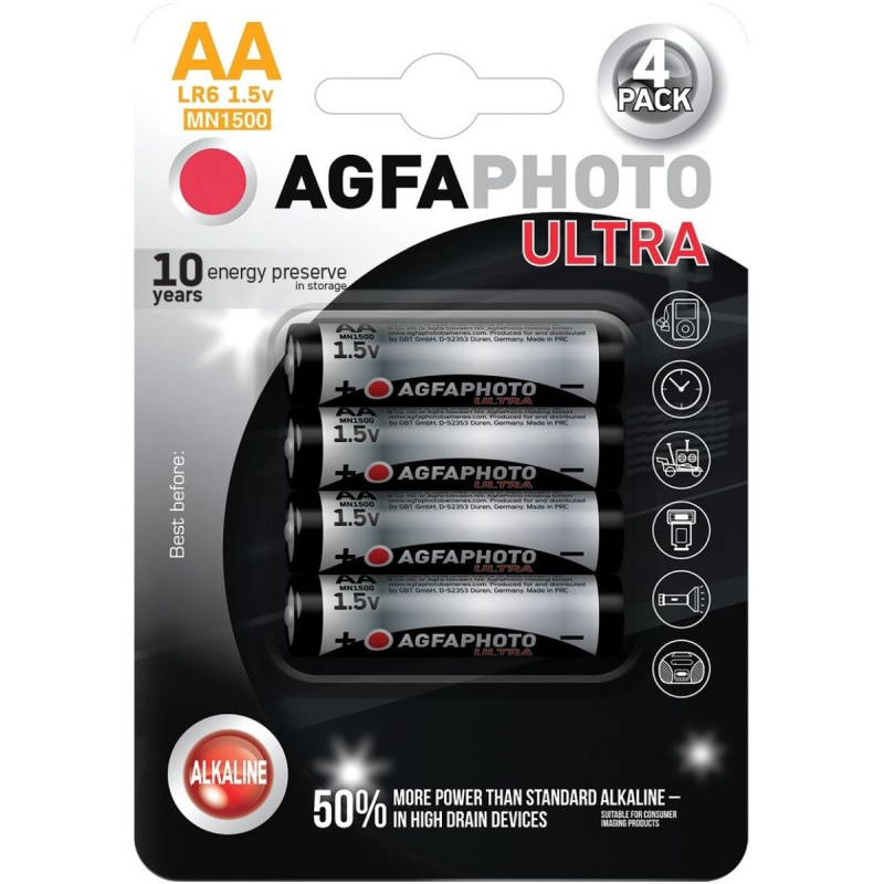 AgfaPhoto Ultra alkalická baterie LR06 AA 4ks
