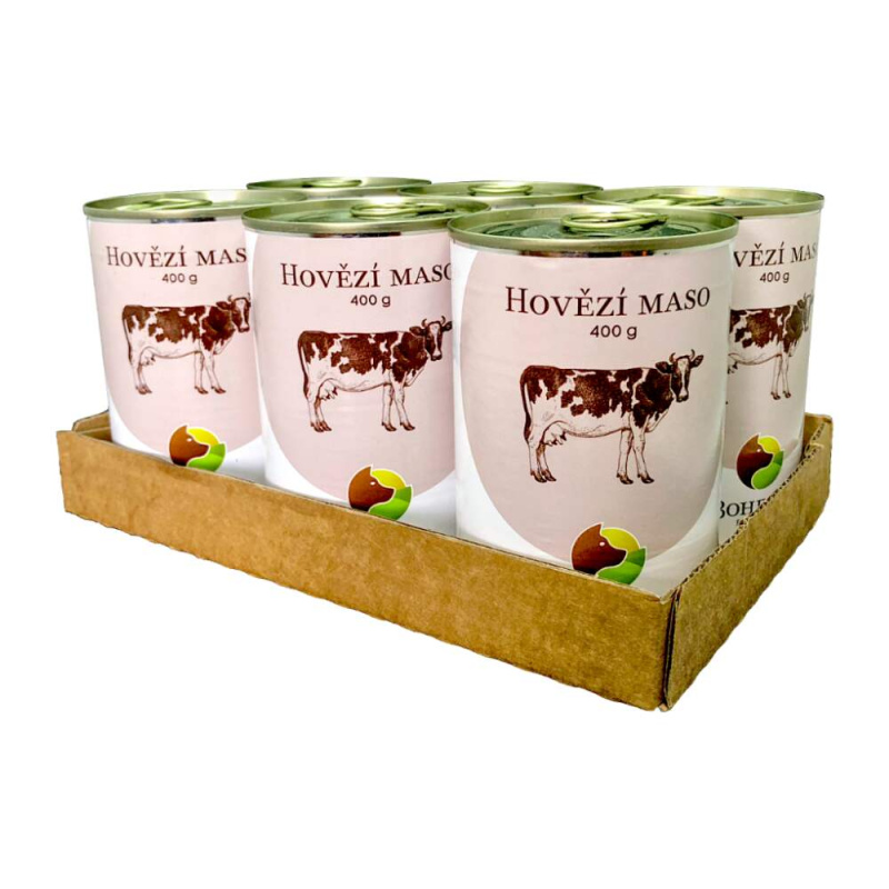 Bohemia Pet Food SIX PACK BOHEMIA Hovězí maso ve vlastní šťávě 400g
