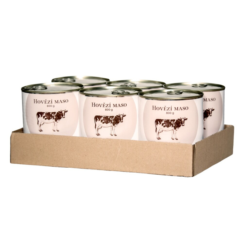 Bohemia Pet Food SIX PACK BOHEMIA Hovězí maso ve vlastní šťávě 800g