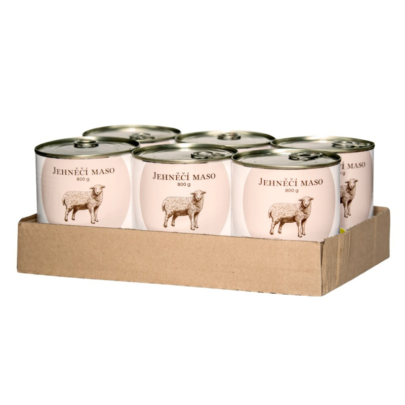 Bohemia Pet Food SIX PACK BOHEMIA Jehněčí maso ve vlastní šťávě 800g