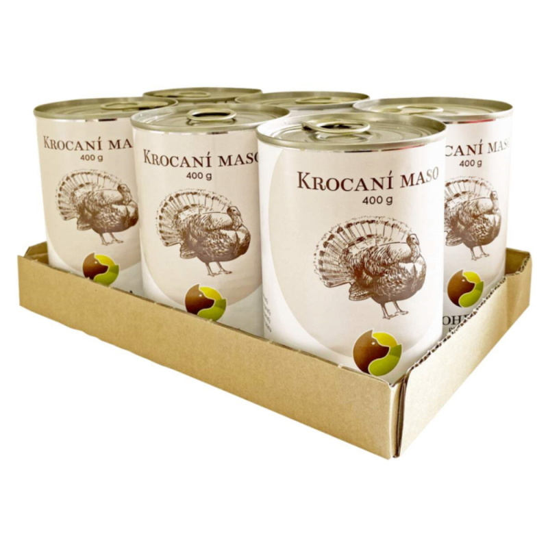 Bohemia Pet Food SIX PACK BOHEMIA Krocaní maso ve vlastní šťávě 400g