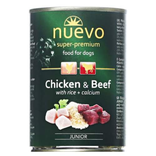 Nuevo pes Junior Kuřecí a Hovězí konz. 400 g