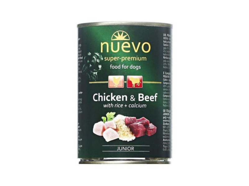 Nuevo pes Junior Kuřecí a Hovězí konz. 800 g