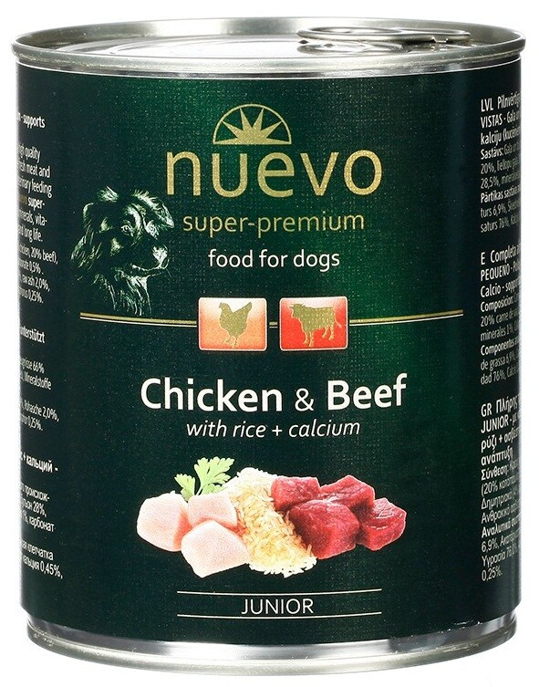 Nuevo pes Junior Kuřecí a Hovězí konz. 800 g