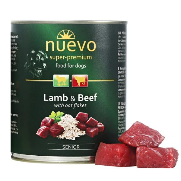 Nuevo pes Senior Jehněčí s ovesnými vl. konz.  800 g