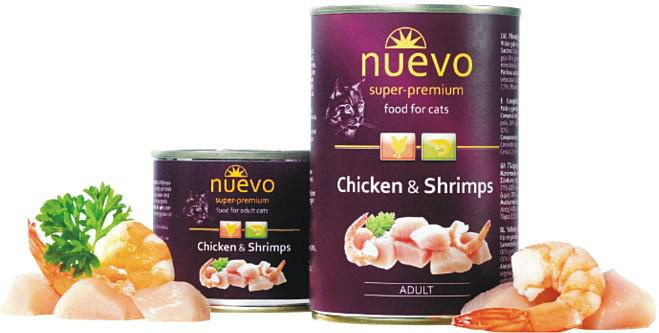 Nuevo kočka adult Kuře a krevety konz. 400 g