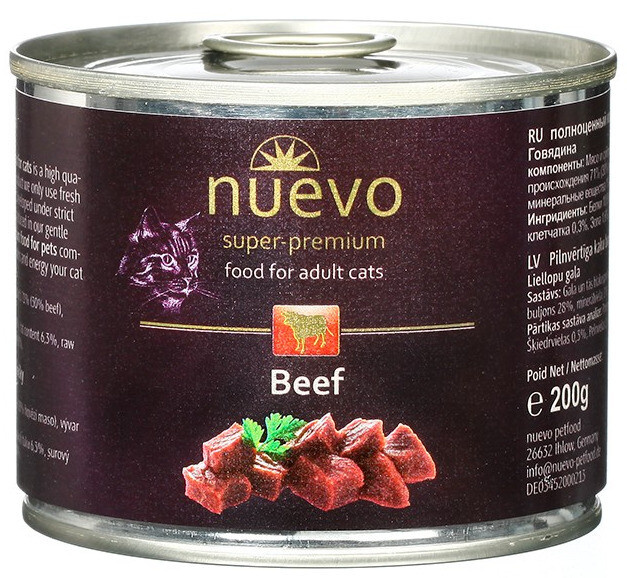 Nuevo Cat Adult Beef - 200g
