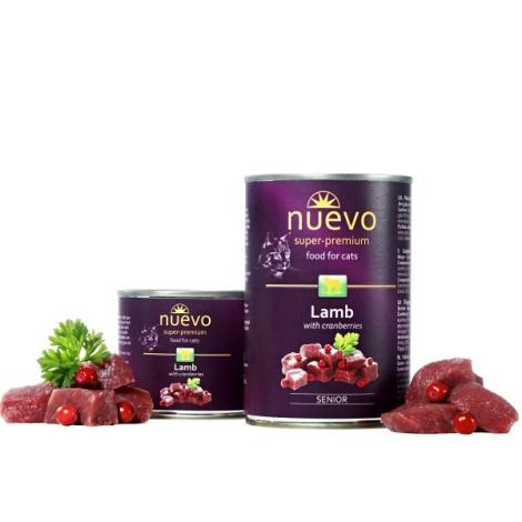 Nuevo kočka Senior Jehněčí s brusinkami konz.  400 g