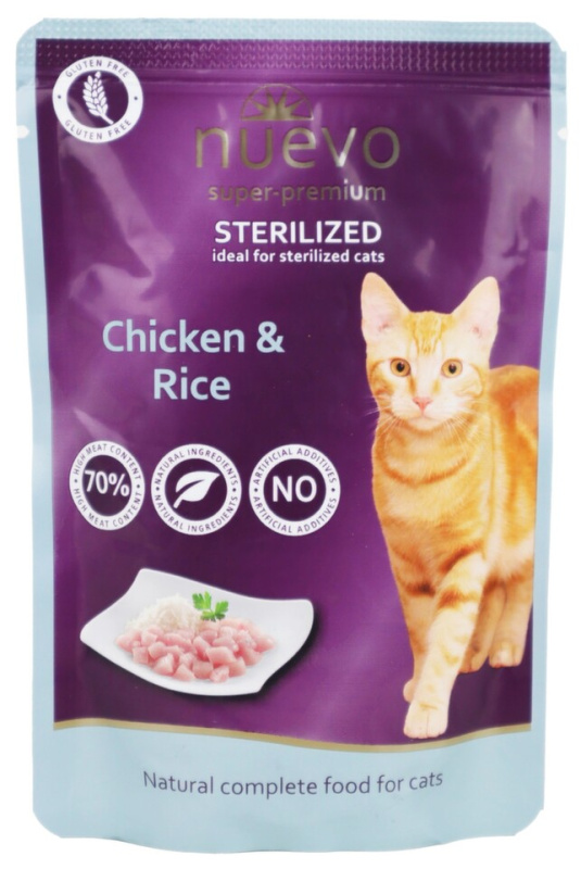 Nuevo kočka sterilized drůbeží s rýží kapsa 85 g