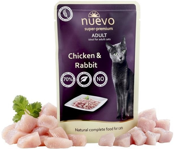 Nuevo kočka kapsa Adult kuře a králík 85 g