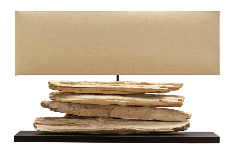 INVICTA INTERIOR Designová dřevěná stolní lampa přírodní: Geminorum II