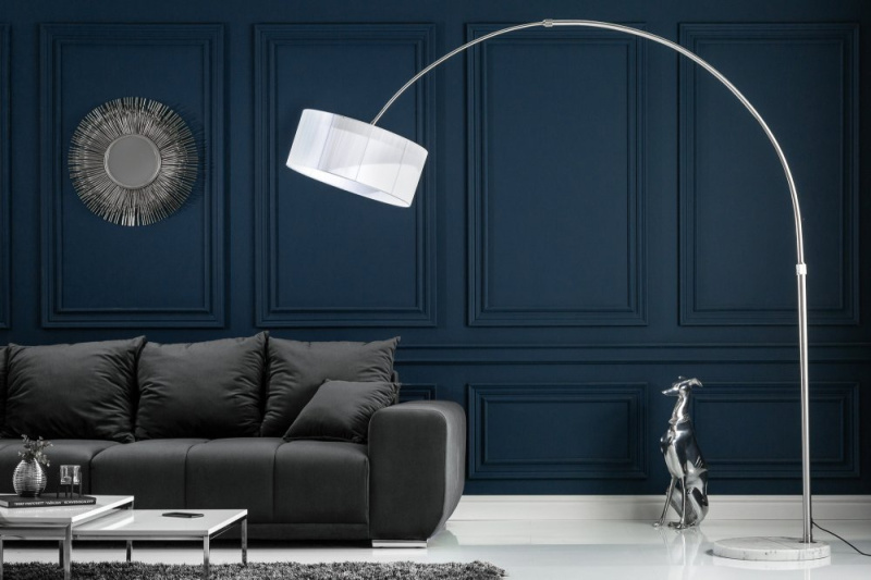 INVICTA INTERIOR Designová kovová stojací lampa bílá - Circini