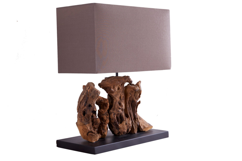 INVICTA INTERIOR Designová dřevěná lampa hnědá - Cephei