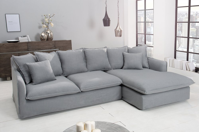 INVICTA INTERIOR Rohová sedací souprava Heaven 255cm šedá