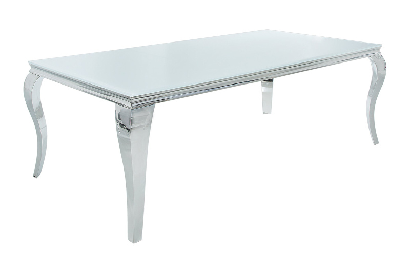 Jídelní stůl MODERN BAROCK 180cm tvrzené sklo bílé