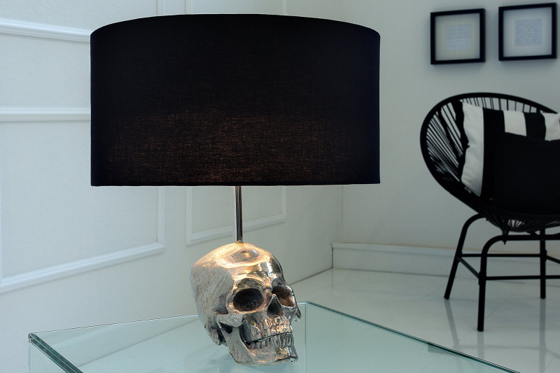 INVICTA INTERIOR Luxusní stolní lampa stříbrná - Scull