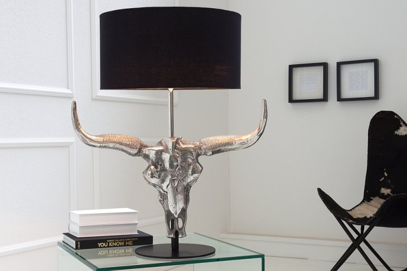 INVICTA INTERIOR Luxusní stolní lampa stříbrná - Toro